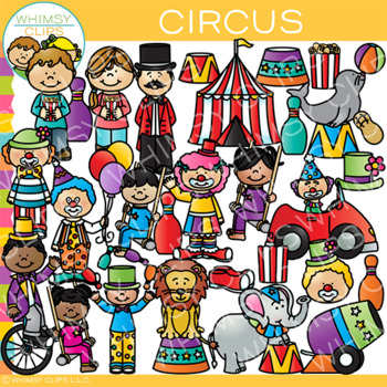 Preview of Kids, Animals, and Clowns Circus Theme Clip Art