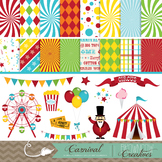 Circus Clipart, Backgrounds & Banners BUNDLE!
