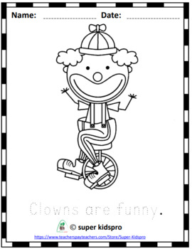 funny clown coloring pages