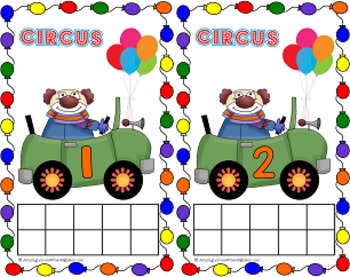 Circus Clowns Counting Cards (Commom Core) by AmazingLessons4Friends