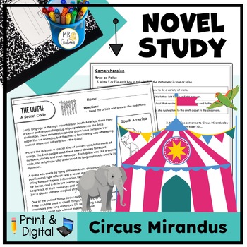 Preview of Circus Mirandus by Cassie Beasley Novel Study, Comprehension, and Book Projects