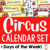 Circus Monthly Calendar Set (+ special days) & Days of the