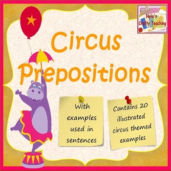 Preview of Preposition Cards - Circus Theme