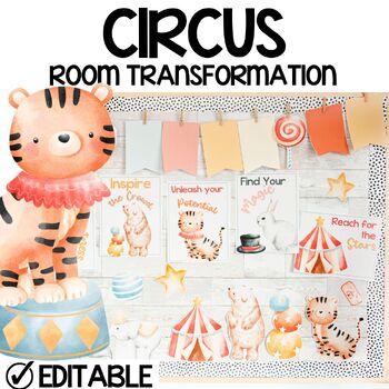 Preview of Circus Room Transformation, Bulletin Board, Classroom Decor, Posters