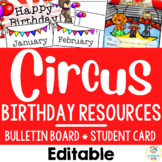 Circus Birthday Chart Display Bulletin Board | Back to Sch
