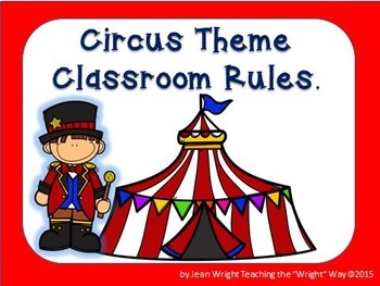 Preview of Circus Theme Classroom Rules (editable)