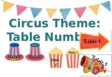 Circus Theme Decor- Table Numbers