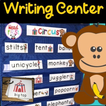 Preview of Circus Vocabulary Words and Picture Cards for Writing Center Write the Room ESL