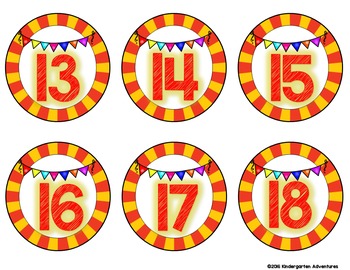 Circus Theme Student Number Labels by Kindergarten Adventures by Carla ...