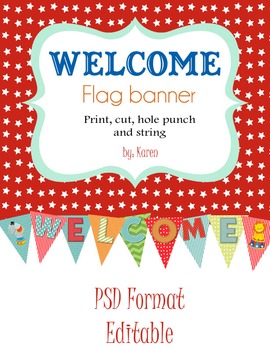 Preview of Circus Theme Welcome Flag Pennant ~Now in jpeg Format~