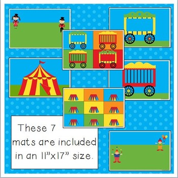 circus themed math mats for preschool and kindergarten by julie locke