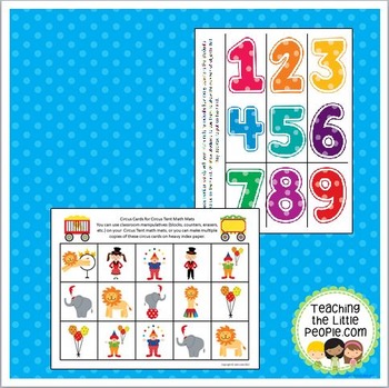 circus themed math mats for preschool and kindergarten by julie locke