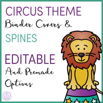Preview of Circus Themed Music Teacher Binder Covers and Spines