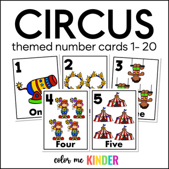 Preview of Circus Themed Number Cards 1- 20