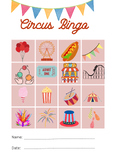 Circus bingo card Editable |An outdoor fun activity
