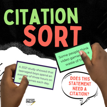 Preview of Citation Activity for Middle School ELA Research Writing