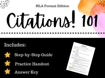 Preview of Citations! 101 | MLA format | Mini-lesson | Research Essays