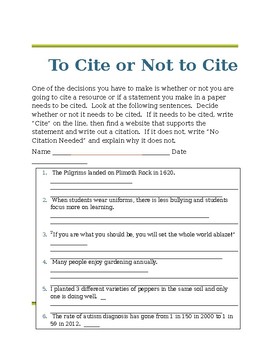 Preview of Cite It Packet