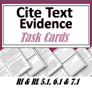 Preview of Cite Text Evidence Task Cards using the A.C.E Method