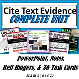 Cite Text Evidence Complete Unit Bundle : Task Cards, Bell
