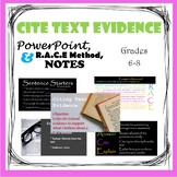 Cite Text Evidence using the A.C.E or R.A.C.E Method