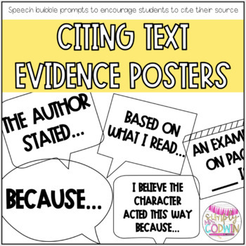 Preview of Citing Text Evidence Posters
