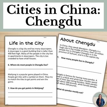 Preview of Chengdu China Cultural Activities and Reading Comprehension Passages