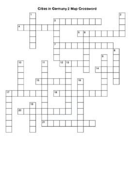 Cities in Germany 2 Map Crossword by Northeast Education TPT