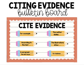 Preview of Citing Evidence Bulletin Board for Writing