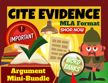 Preview of Citing Evidence Posters, Argument Essay Template, & Transitions Bundle