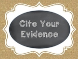 Citing Evidence Chalkboard and Burlap