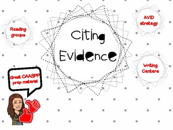 Preview of Citing Evidence - Classroom Posters