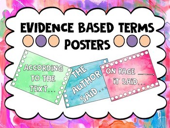 Preview of Citing Evidence: Evidence Based Terms Posters (Watercolor)