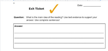 Preview of Citing Evidence Exit Ticket - Rubric included