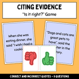 Citing Evidence - Is It Right? Game - RACE Unit Part 4