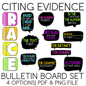 Preview of Citing Evidence [RACE(S), ACE, RAP] Bulletin Board Set | Posters