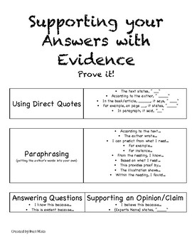 Preview of Citing Evidence Resource