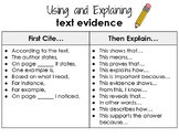 Citing Evidence Sentence Starters