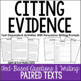 Citing Evidence Practice | Text Based Writing (Persuasive)