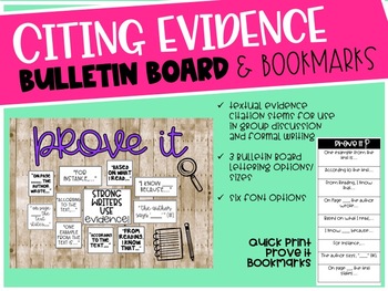 Preview of Citing Evidence - Text Evidence Bulletin Board & Boomarks