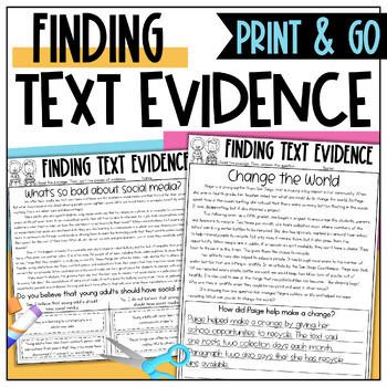 Preview of Citing Evidence from the Text | Test Prep for Answering Text Dependent Questions
