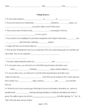 Citing Sources Student Worksheet for PowerPoint