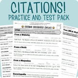 Citing Sources Packet: MLA Style 8th Ed. + Test (Distance Learning Enabled!)