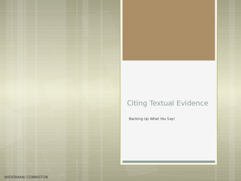 Preview of Citing Text Evidence 101