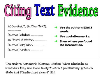 source definition ELA textual evidence definition
