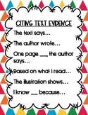 Citing Text Evidence Anchor Chart
