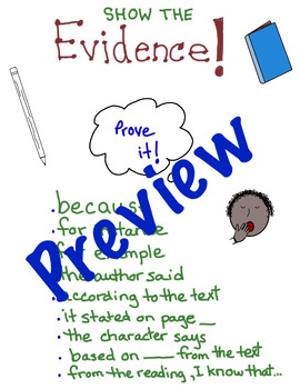 Preview of Citing Text Evidence Anchor Chart - Hand Drawn