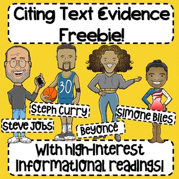 Preview of FREE Citing Text Evidence Practice