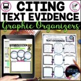 Citing Text Evidence Graphic Organizers, Finding Text Evid