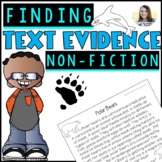 Citing Text Evidence Worksheets | Nonfiction Reading Passages